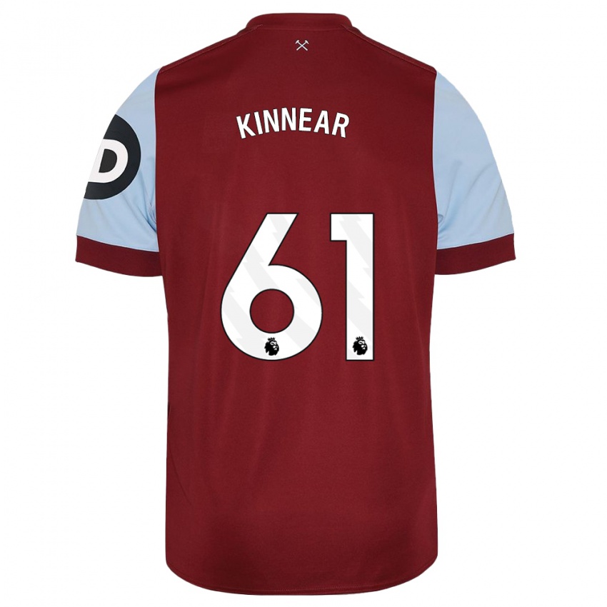Mujer Camiseta Brian Kinnear #61 Granate 1ª Equipación 2023/24 La Camisa Chile