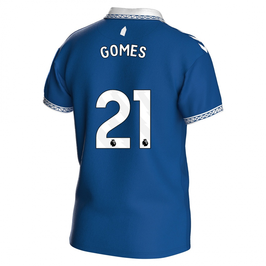 Mujer Camiseta Andre Gomes #21 Azul Real 1ª Equipación 2023/24 La Camisa Chile