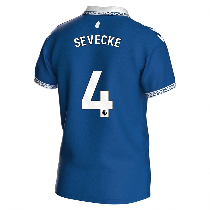 Mujer Camiseta Rikke Sevecke #4 Azul Real 1ª Equipación 2023/24 La Camisa Chile