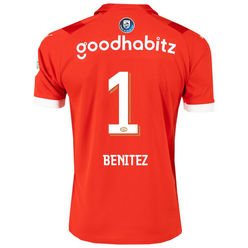 Mujer Camiseta Walter Benitez #1 Rojo 1ª Equipación 2023/24 La Camisa Chile