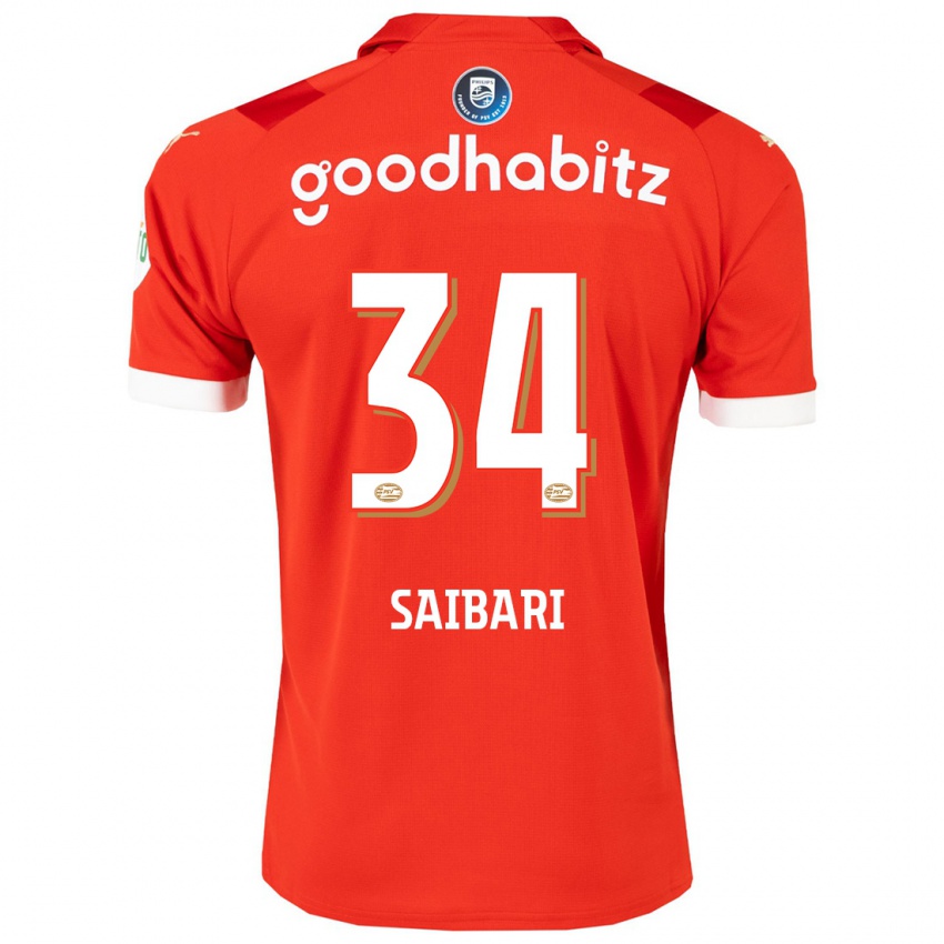 Mujer Camiseta Ismael Saibari #34 Rojo 1ª Equipación 2023/24 La Camisa Chile