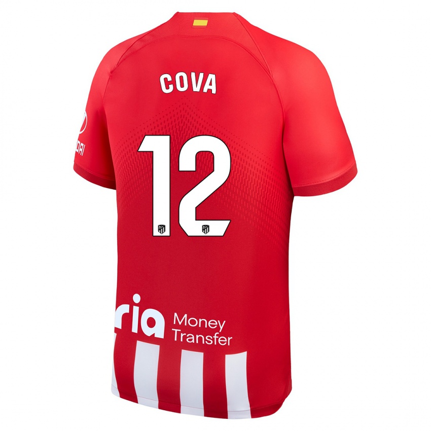 Mujer Camiseta Adrian Cova #12 Rojo Blanco 1ª Equipación 2023/24 La Camisa Chile
