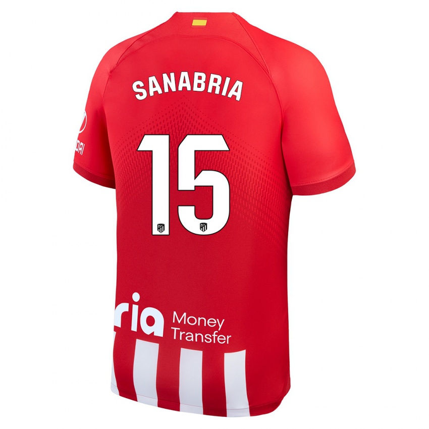 Mujer Camiseta Juan Sanabria #15 Rojo Blanco 1ª Equipación 2023/24 La Camisa Chile