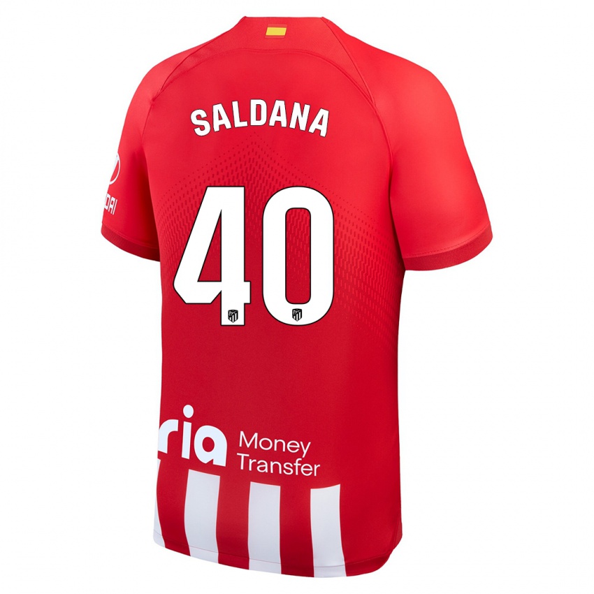 Mujer Camiseta Jose Saldana #40 Rojo Blanco 1ª Equipación 2023/24 La Camisa Chile