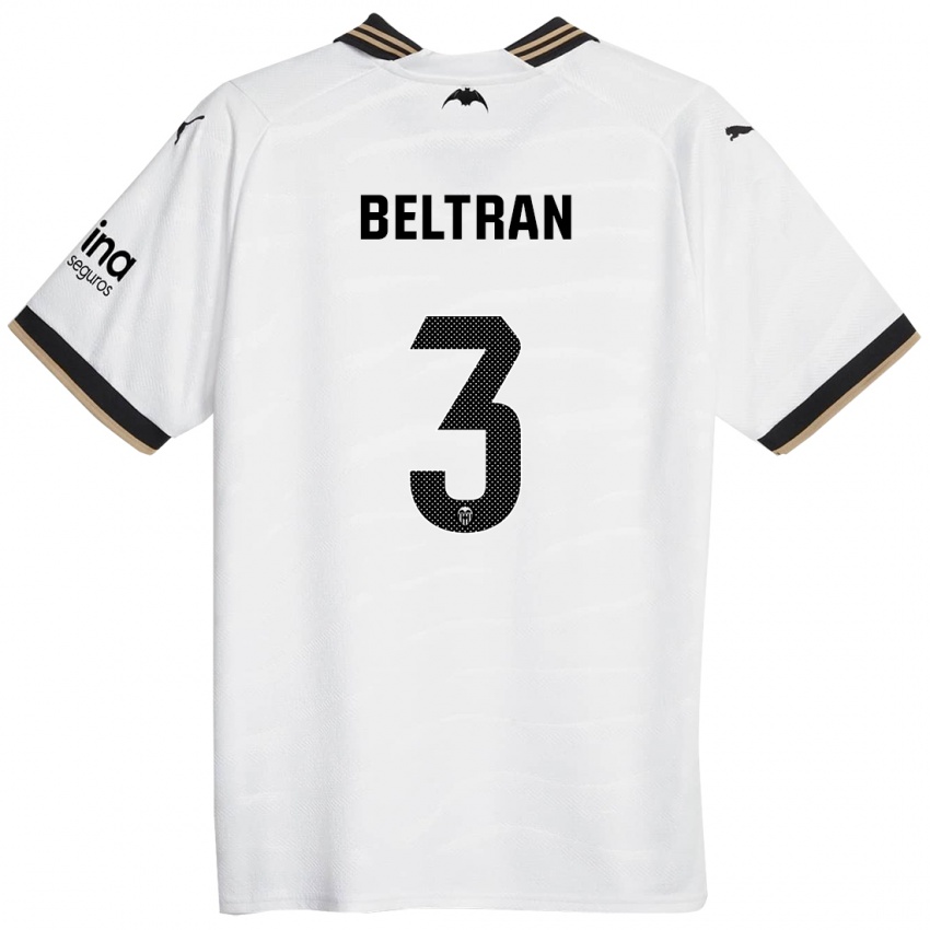 Mujer Camiseta Bea Beltran #3 Blanco 1ª Equipación 2023/24 La Camisa Chile