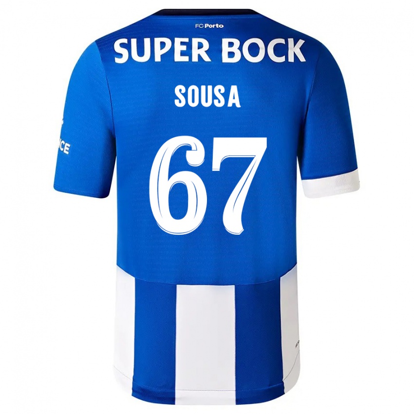 Mujer Camiseta Vasco Sousa #67 Azul Blanco 1ª Equipación 2023/24 La Camisa Chile