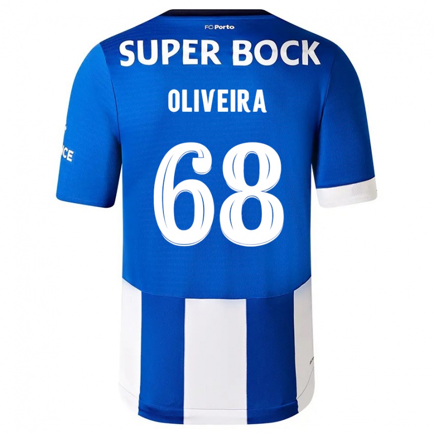 Mujer Camiseta André Oliveira #68 Azul Blanco 1ª Equipación 2023/24 La Camisa Chile