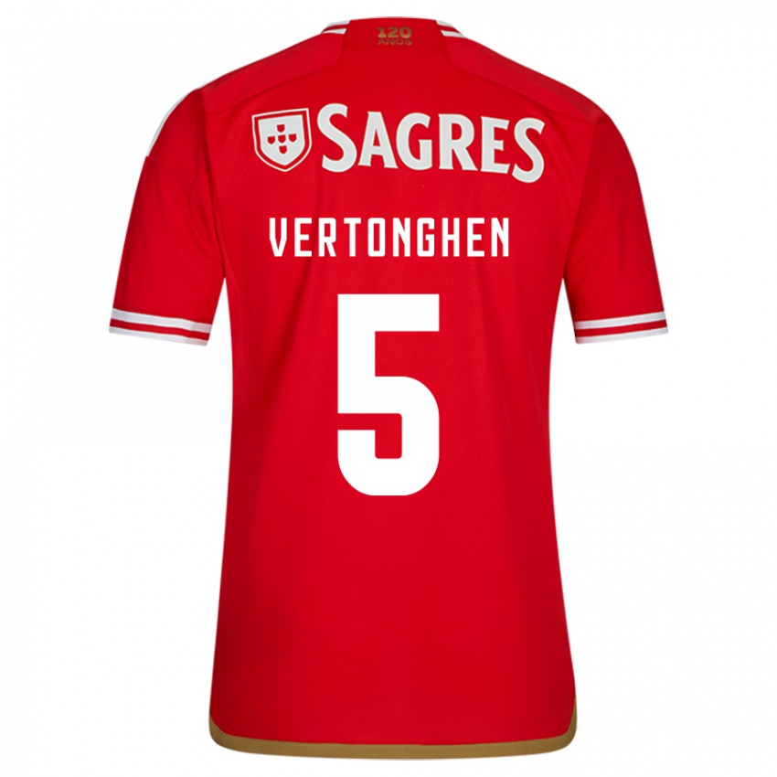 Mujer Camiseta Jan Vertonghen #5 Rojo 1ª Equipación 2023/24 La Camisa Chile