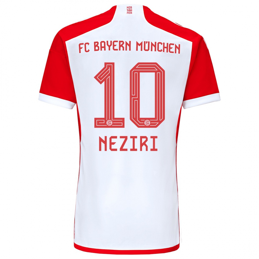 Mujer Camiseta Behar Neziri #10 Rojo Blanco 1ª Equipación 2023/24 La Camisa Chile