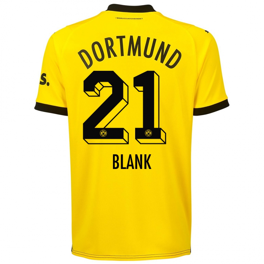 Mujer Camiseta Hendry Blank #21 Amarillo 1ª Equipación 2023/24 La Camisa Chile