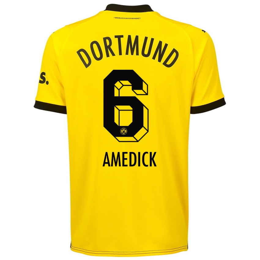 Mujer Camiseta Maik Amedick #6 Amarillo 1ª Equipación 2023/24 La Camisa Chile