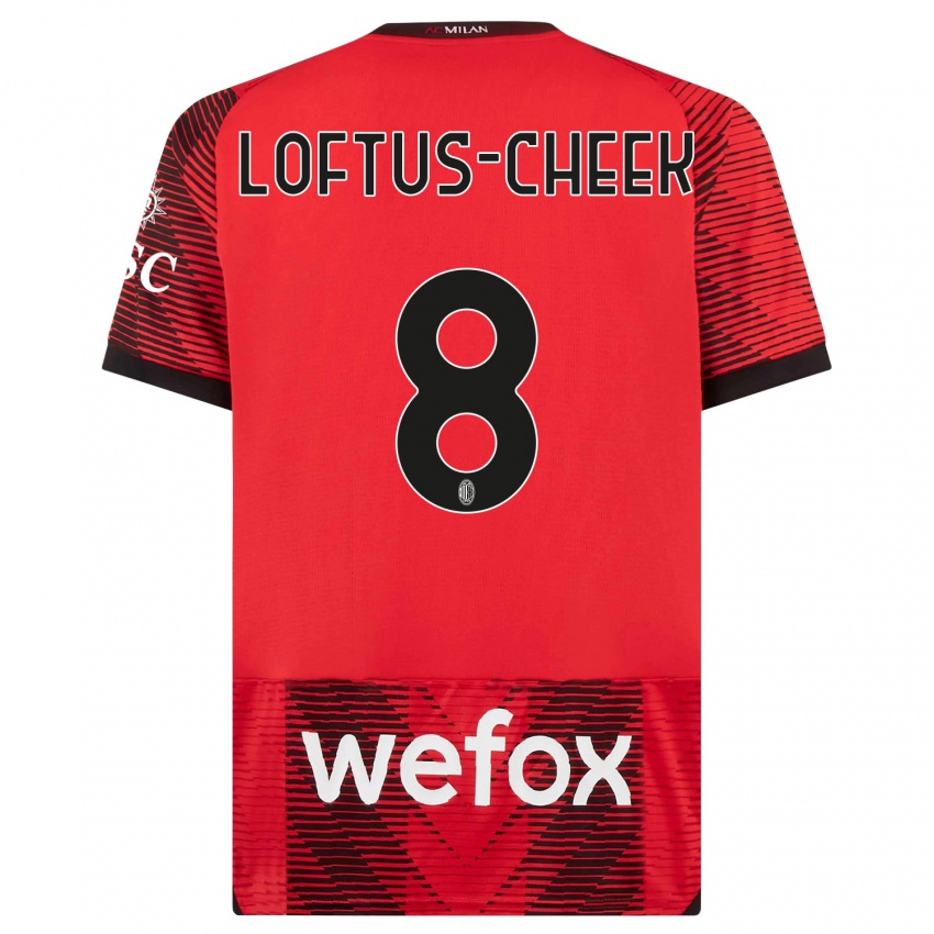 Mujer Camiseta Ruben Loftus-Cheek #8 Negro Rojo 1ª Equipación 2023/24 La Camisa Chile