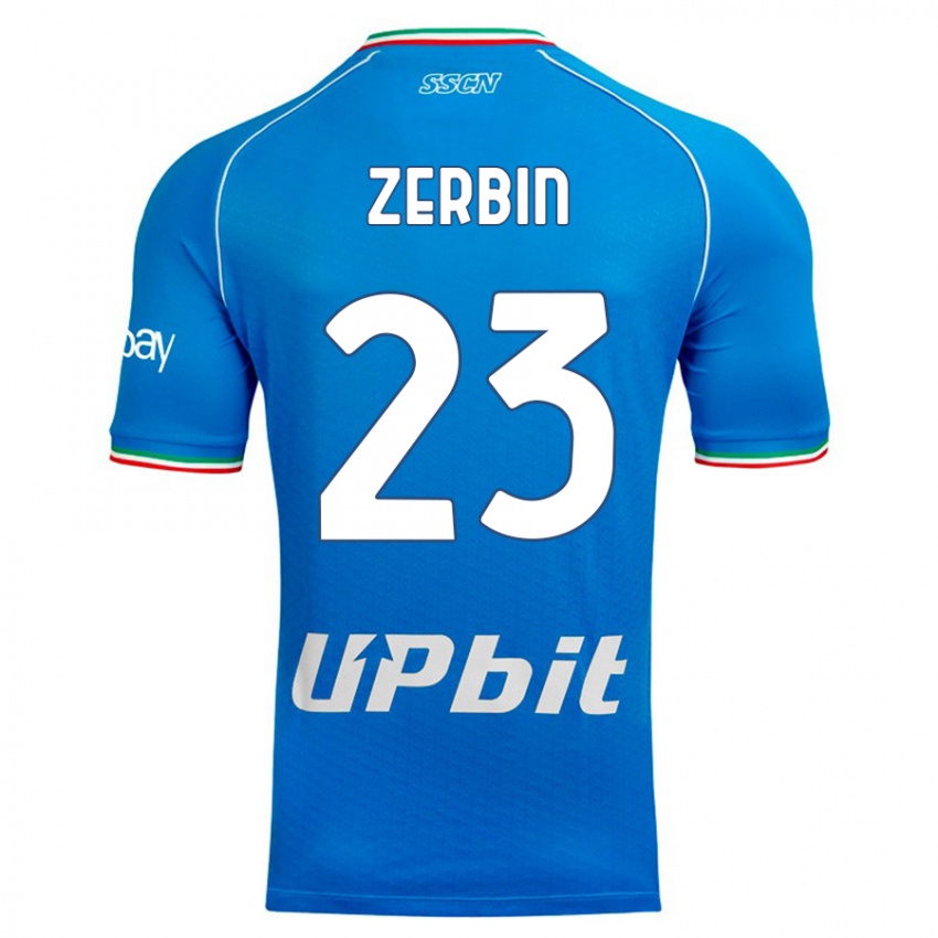 Mujer Camiseta Alessio Zerbin #23 Cielo Azul 1ª Equipación 2023/24 La Camisa Chile