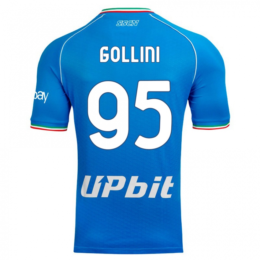 Mujer Camiseta Pierluigi Gollini #95 Cielo Azul 1ª Equipación 2023/24 La Camisa Chile