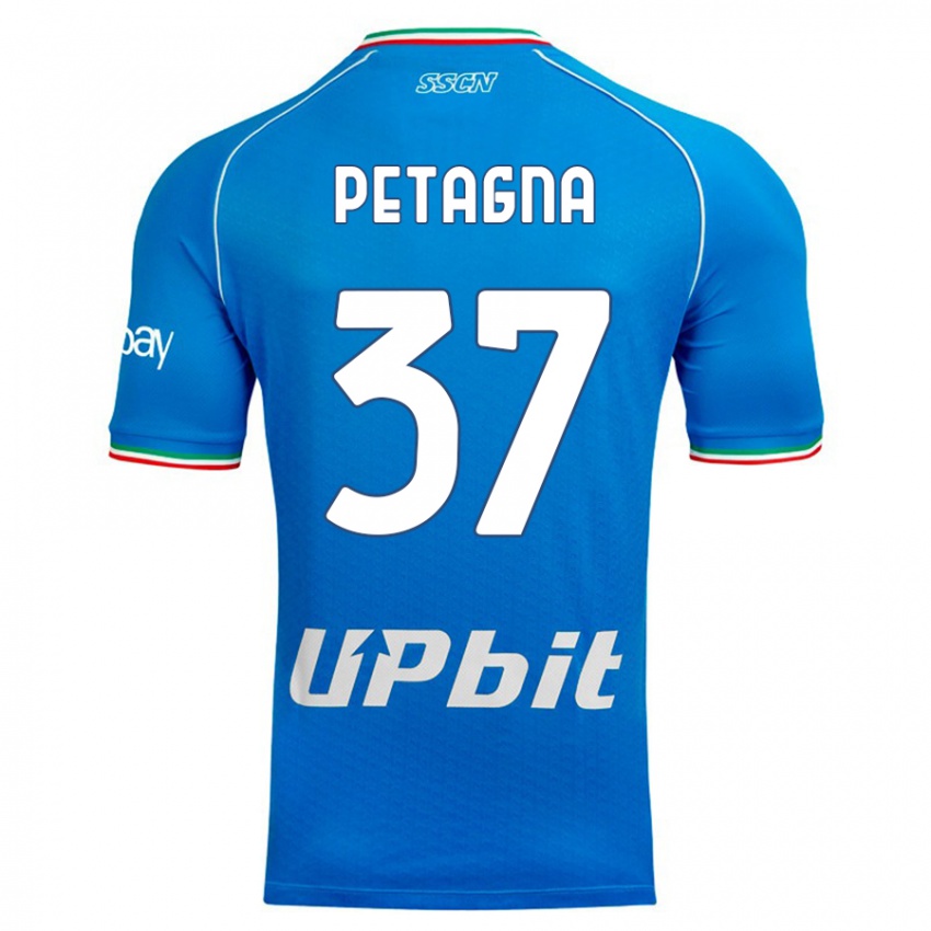 Mujer Camiseta Andrea Petagna #37 Cielo Azul 1ª Equipación 2023/24 La Camisa Chile