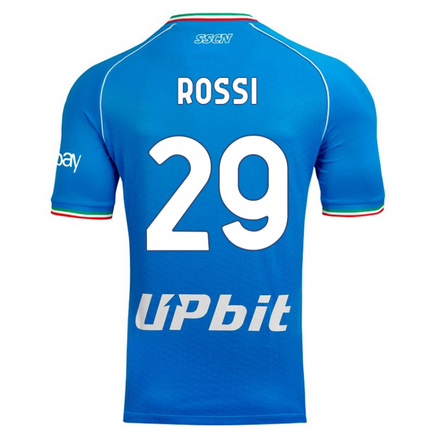 Mujer Camiseta Francesco Rossi #29 Cielo Azul 1ª Equipación 2023/24 La Camisa Chile