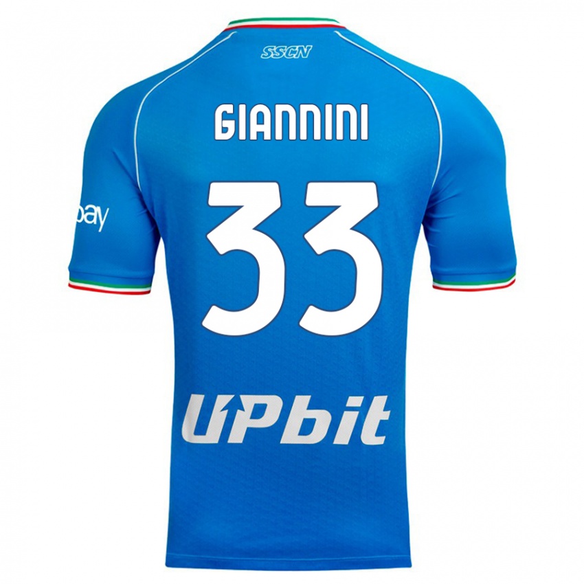 Mujer Camiseta Enrico Giannini #33 Cielo Azul 1ª Equipación 2023/24 La Camisa Chile