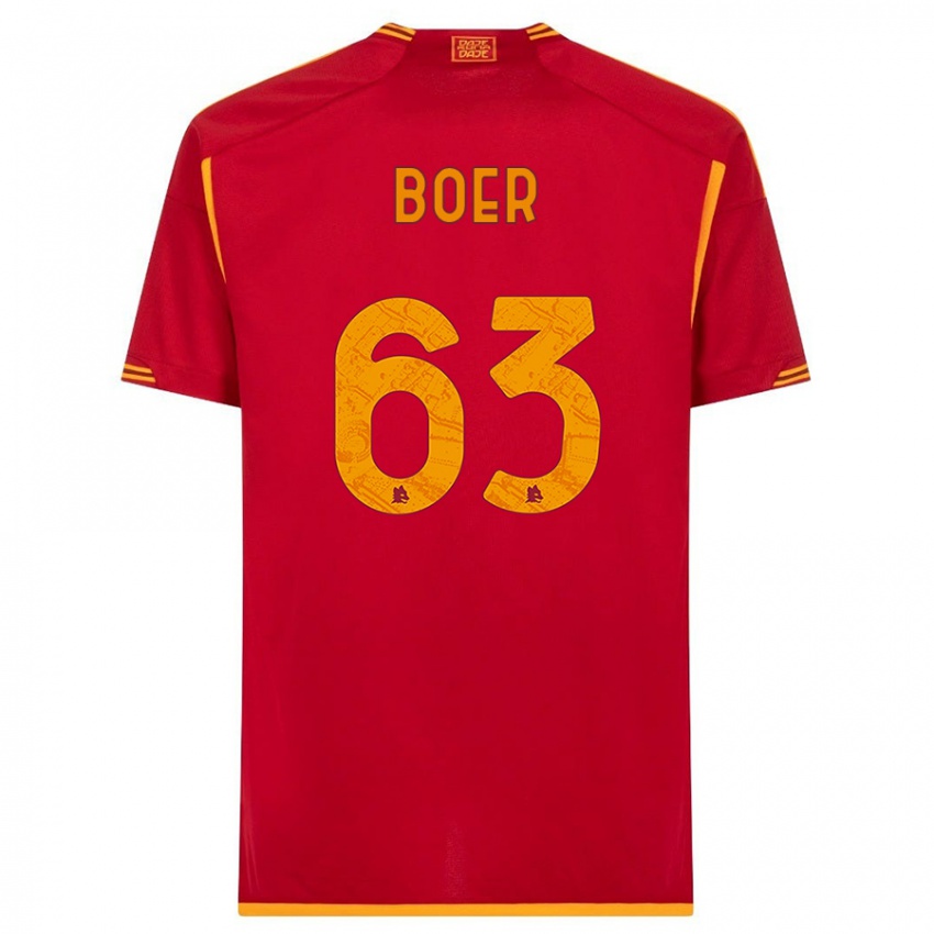 Mujer Camiseta Pietro Boer #63 Rojo 1ª Equipación 2023/24 La Camisa Chile