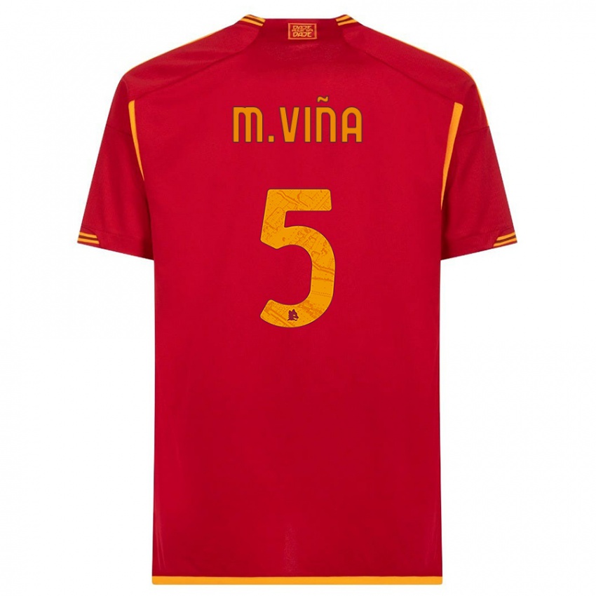 Mujer Camiseta Matias Vina #5 Rojo 1ª Equipación 2023/24 La Camisa Chile