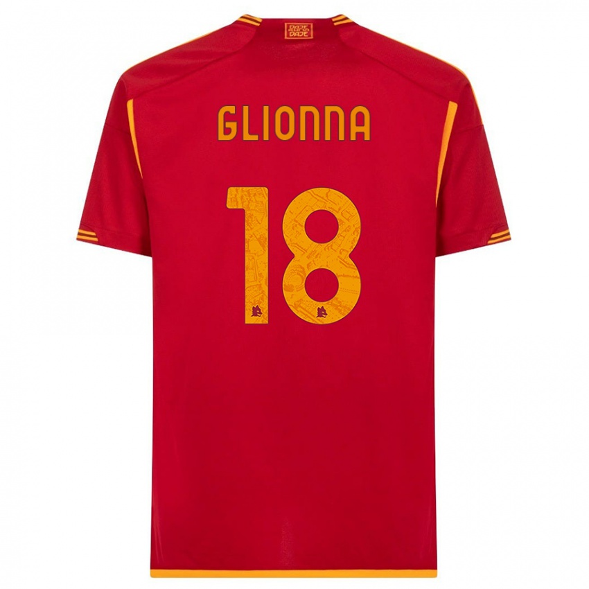 Mujer Camiseta Benedetta Glionna #18 Rojo 1ª Equipación 2023/24 La Camisa Chile
