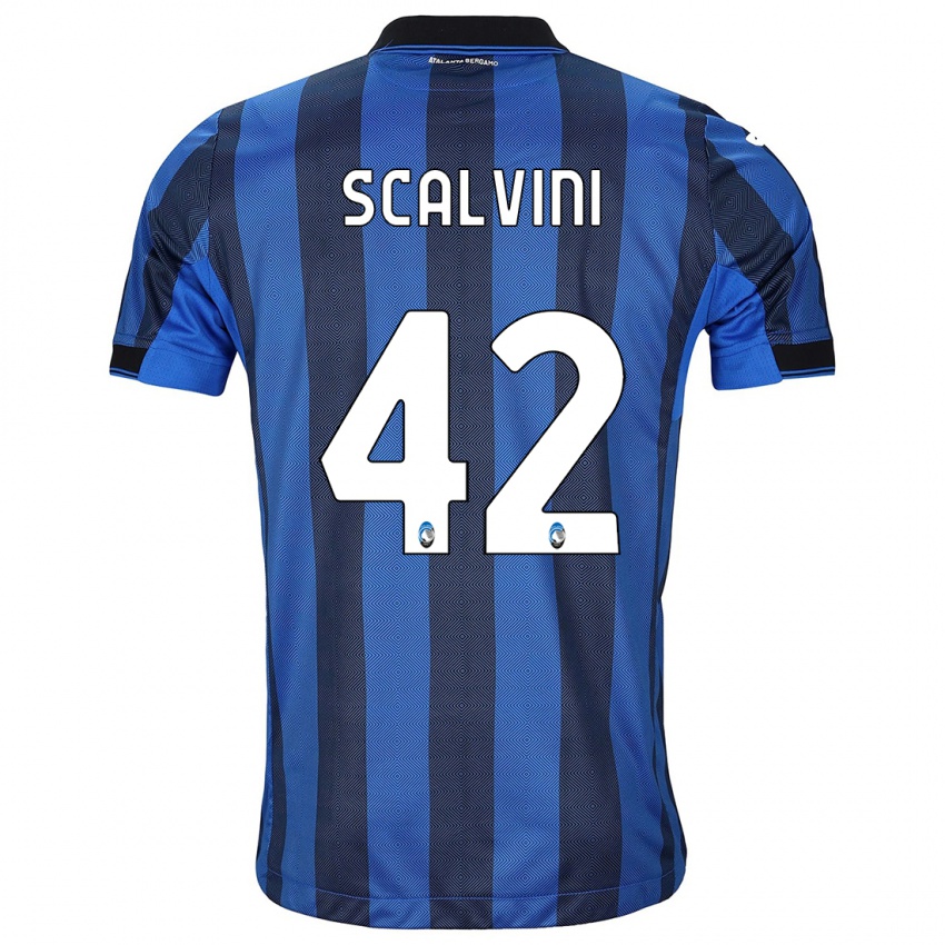 Mujer Camiseta Giorgio Scalvini #42 Azul Negro 1ª Equipación 2023/24 La Camisa Chile