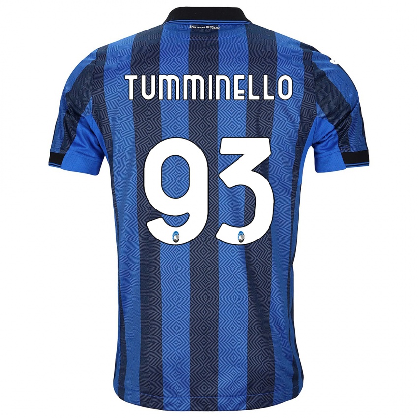Mujer Camiseta Marco Tumminello #93 Azul Negro 1ª Equipación 2023/24 La Camisa Chile