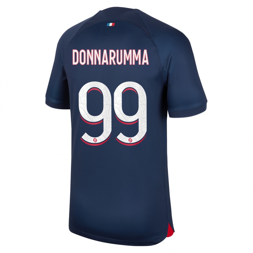 Mujer Camiseta Gianluigi Donnarumma #99 Azul Rojo 1ª Equipación 2023/24 La Camisa Chile