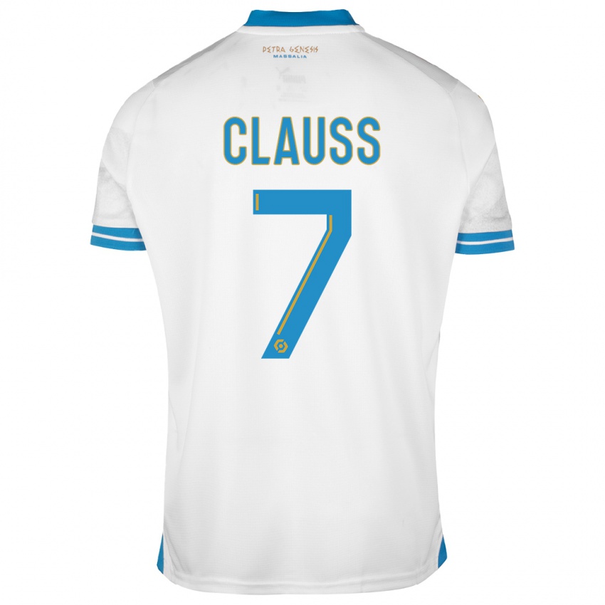 Mujer Camiseta Jonathan Clauss #7 Blanco 1ª Equipación 2023/24 La Camisa Chile