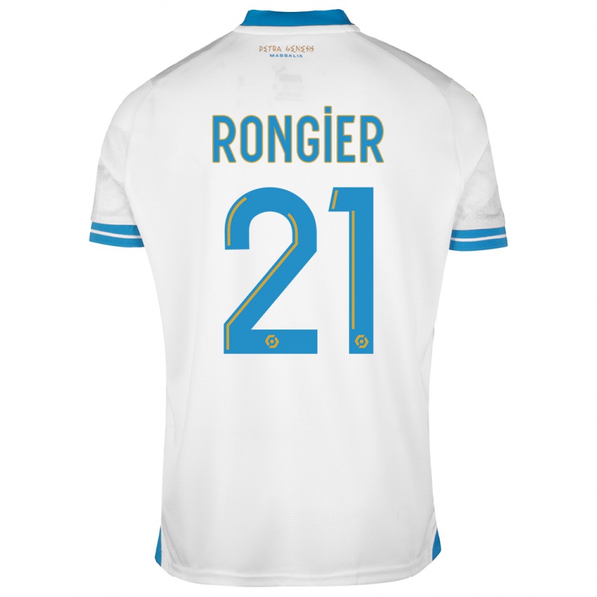 Mujer Camiseta Valentin Rongier #21 Blanco 1ª Equipación 2023/24 La Camisa Chile