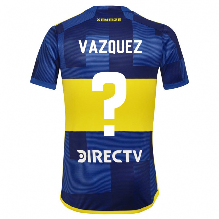 Mujer Camiseta Luis Vazquez #0 Azul Oscuro Amarillo 1ª Equipación 2023/24 La Camisa Chile