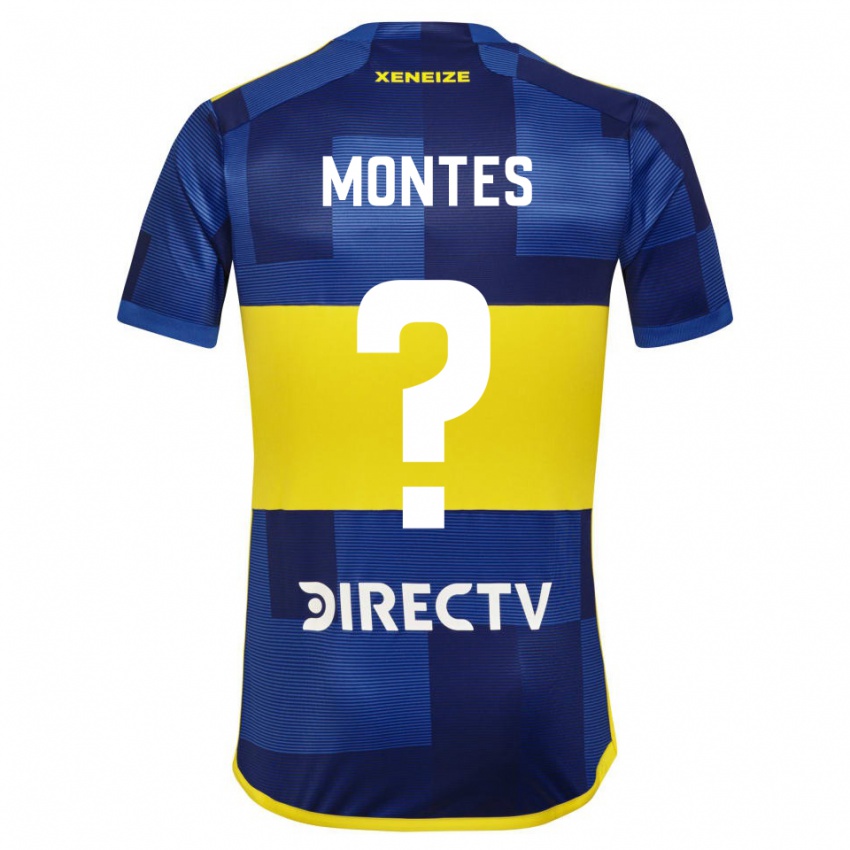 Mujer Camiseta Rodrigo Montes #0 Azul Oscuro Amarillo 1ª Equipación 2023/24 La Camisa Chile