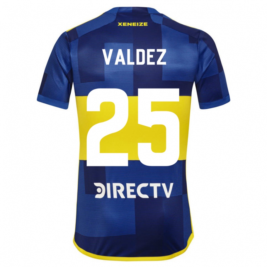 Mujer Camiseta Bruno Valdez #25 Azul Oscuro Amarillo 1ª Equipación 2023/24 La Camisa Chile