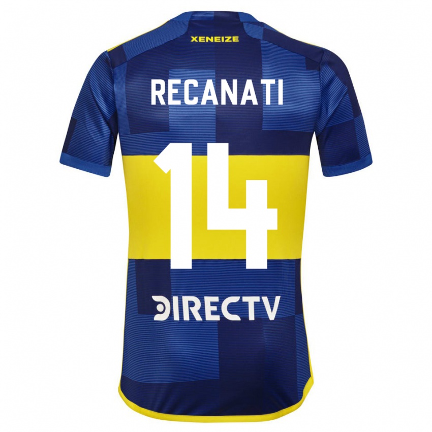 Mujer Camiseta Bianca Recanati #14 Azul Oscuro Amarillo 1ª Equipación 2023/24 La Camisa Chile