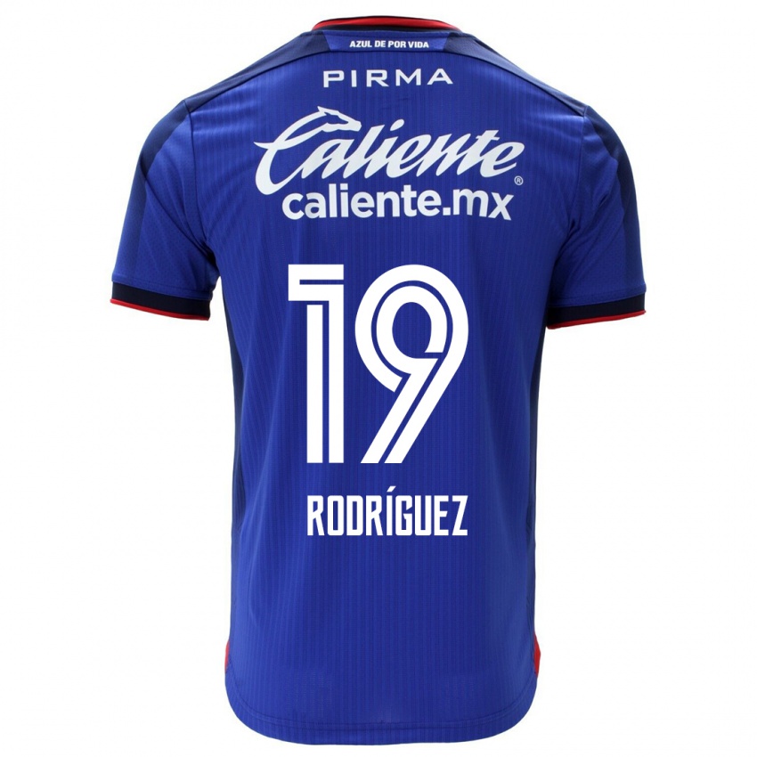 Mujer Camiseta Carlos Rodriguez #19 Azul 1ª Equipación 2023/24 La Camisa Chile