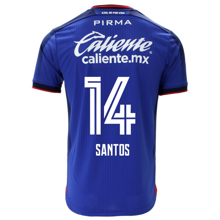 Mujer Camiseta Eleisa Santos #14 Azul 1ª Equipación 2023/24 La Camisa Chile