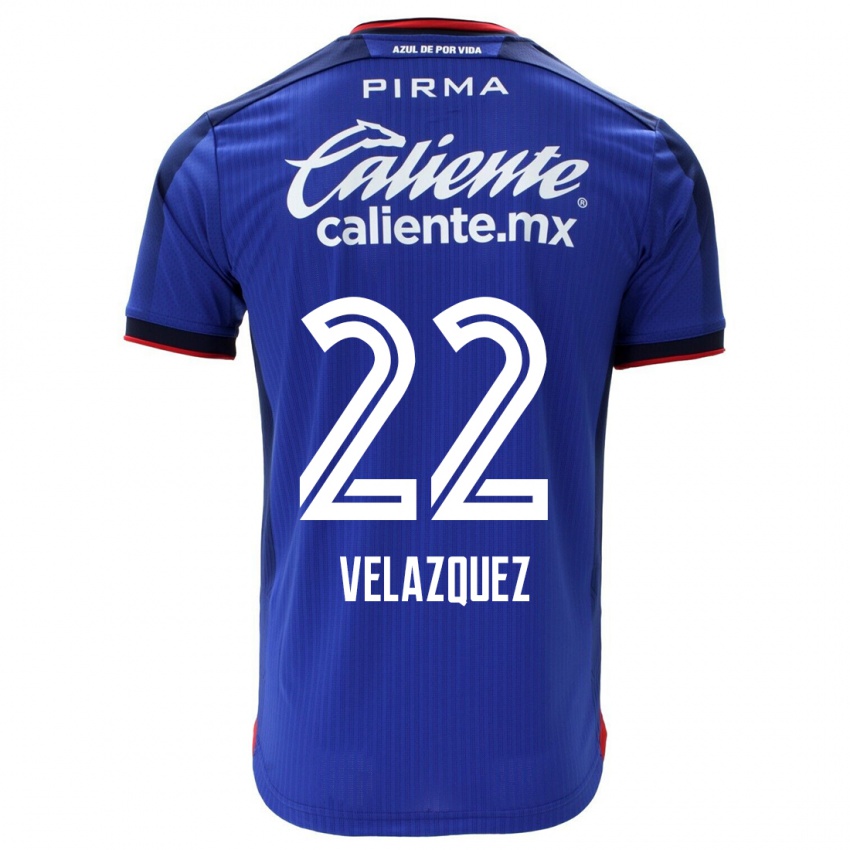 Mujer Camiseta Hireri Velazquez #22 Azul 1ª Equipación 2023/24 La Camisa Chile