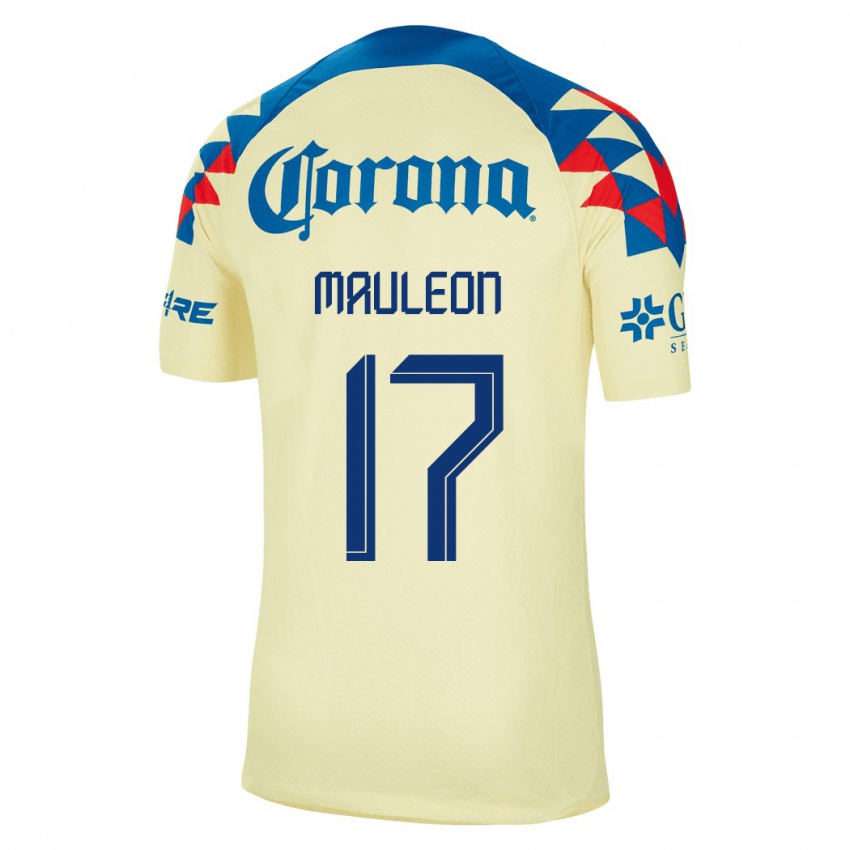 Mujer Camiseta Natalia Mauleon #17 Amarillo 1ª Equipación 2023/24 La Camisa Chile