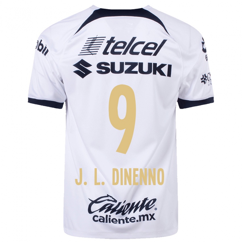 Mujer Camiseta Juan Dinenno #9 Blanco 1ª Equipación 2023/24 La Camisa Chile