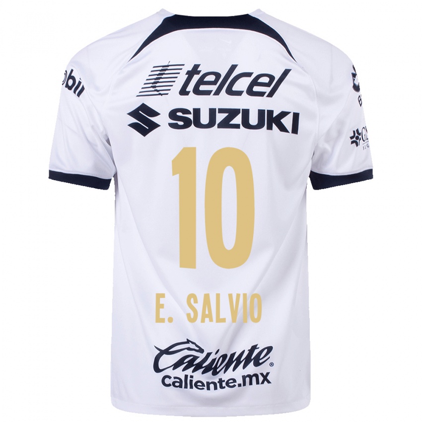 Mujer Camiseta Eduardo Salvio #10 Blanco 1ª Equipación 2023/24 La Camisa Chile