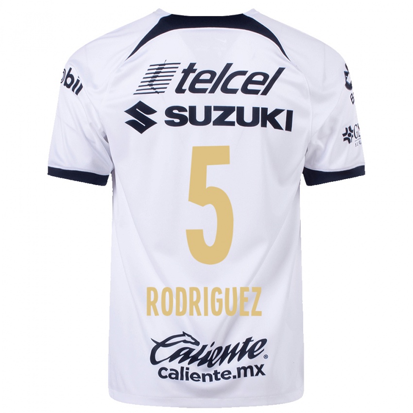 Mujer Camiseta Jeronimo Rodriguez #5 Blanco 1ª Equipación 2023/24 La Camisa Chile