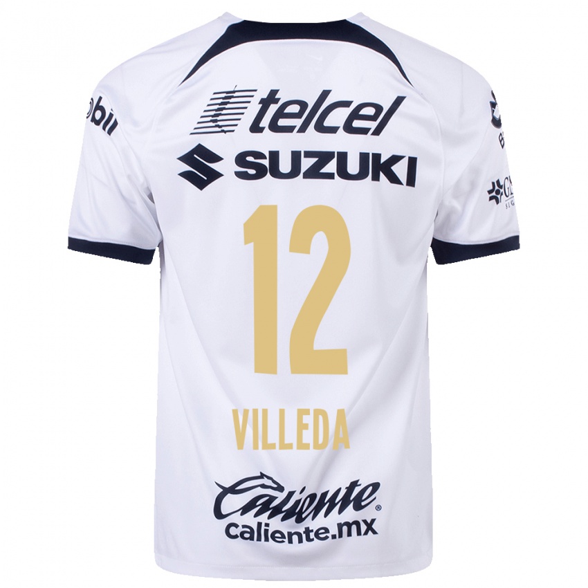 Mujer Camiseta Melany Villeda #12 Blanco 1ª Equipación 2023/24 La Camisa Chile