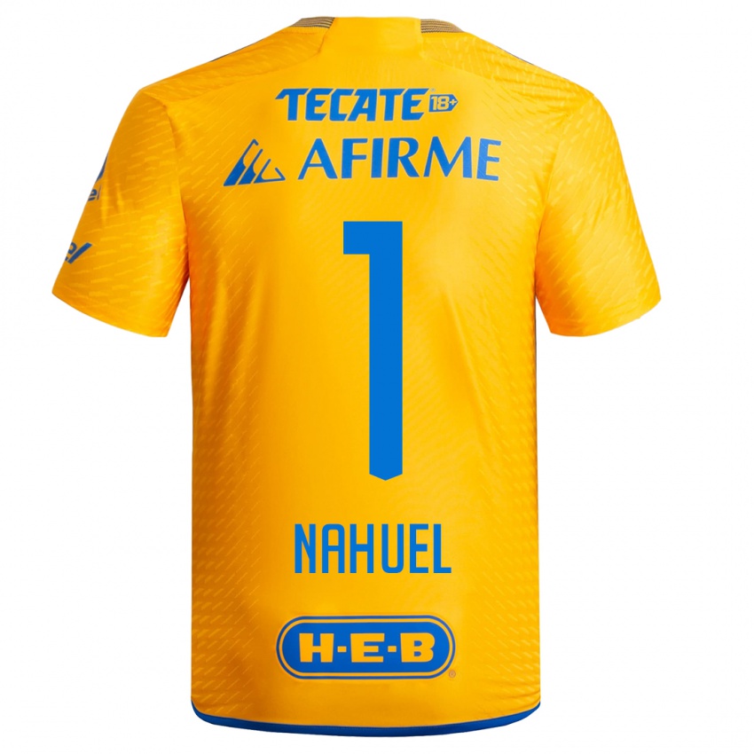 Mujer Camiseta Nahuel Guzman #1 Amarillo 1ª Equipación 2023/24 La Camisa Chile