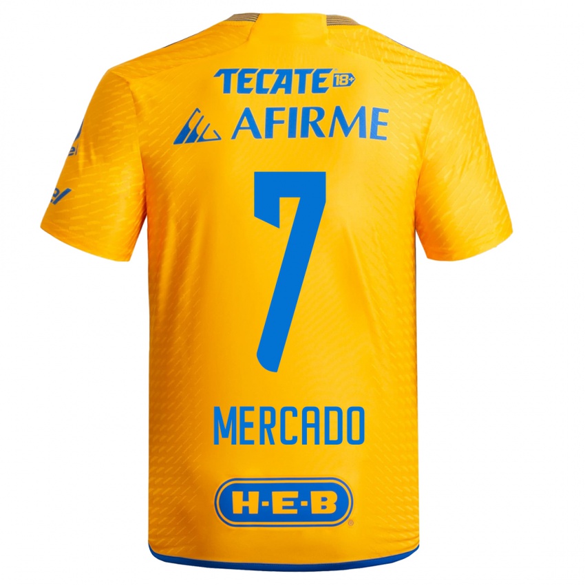 Mujer Camiseta Liliana Mercado #7 Amarillo 1ª Equipación 2023/24 La Camisa Chile