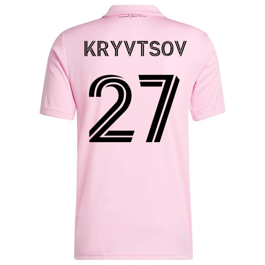 Mujer Camiseta Sergiy Kryvtsov #27 Rosa 1ª Equipación 2023/24 La Camisa Chile