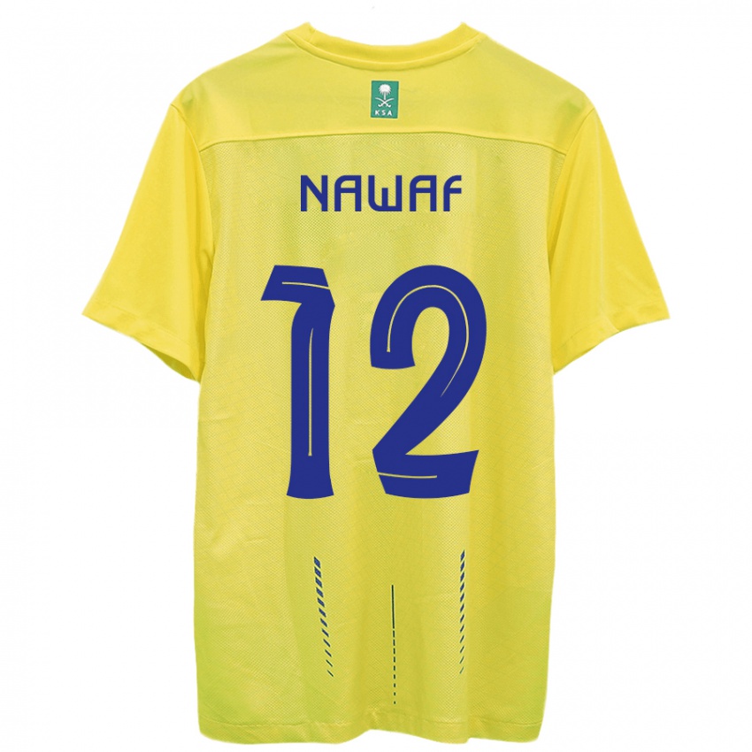 Mujer Camiseta Nawaf Al-Boushal #12 Amarillo 1ª Equipación 2023/24 La Camisa Chile