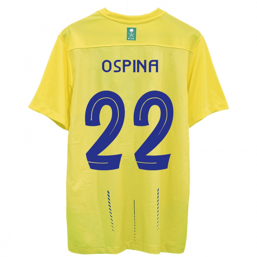 Mujer Camiseta David Ospina #22 Amarillo 1ª Equipación 2023/24 La Camisa Chile