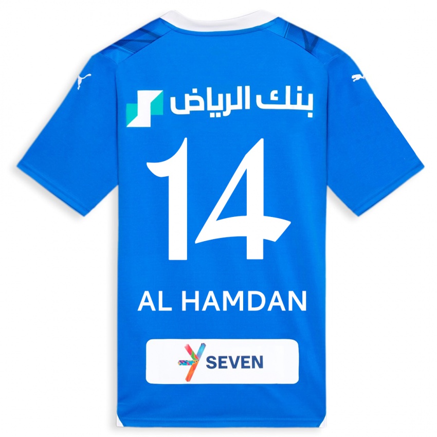 Mujer Camiseta Abdullah Al-Hamdan #14 Azul 1ª Equipación 2023/24 La Camisa Chile