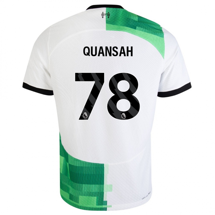Mujer Camiseta Jarell Quansah #78 Blanco Verde 2ª Equipación 2023/24 La Camisa Chile