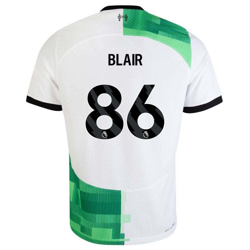 Mujer Camiseta Harvey Blair #86 Blanco Verde 2ª Equipación 2023/24 La Camisa Chile
