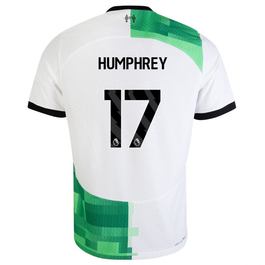 Mujer Camiseta Carla Humphrey #17 Blanco Verde 2ª Equipación 2023/24 La Camisa Chile